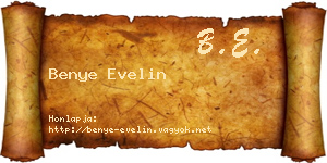 Benye Evelin névjegykártya